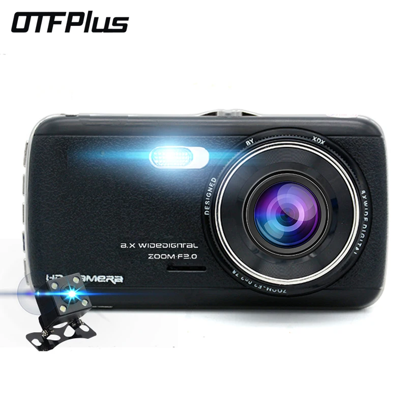 OTFPLUS Автомобильный видеорегистратор 1296 P 4 0 &quotips экран 2 камера ночного видения dash