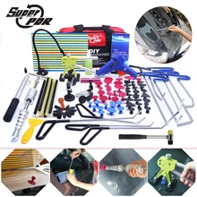 PDR hooks tools Paintless Dent removal tool kit Push Rod Car Crowbar Reflector Board pulling bridge glue puller hand tools set