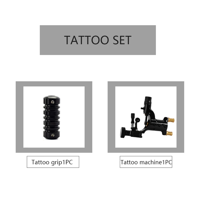 Набор тату-машин, полный набор для татуировки, роторная татуировка, электропитание, иглы, педаль, крючок, линия, оборудование для начинающих, Перманентный макияж