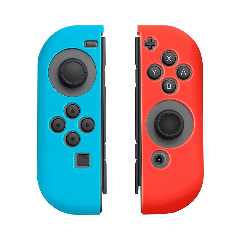 Для Nintendo Switch Joy-Con защитный Противоскользящий Мягкий силиконовый чехол для корпуса Рама Grip Красный/синий/черный/белый - Цвет: Blue-Red