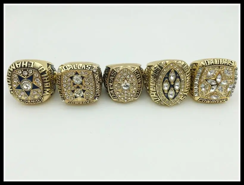5Pcs Per Set 1971 1977 1992 1993 1995 Dallas Cowboy Super Bowl Replica
