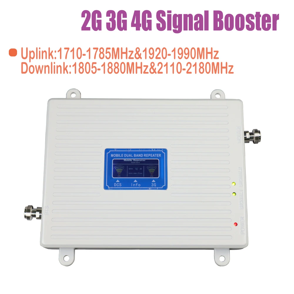 Best Quality DUAL BAND 1800 / 2100 2G 3G 4G Smart cellular phone signal repeater mobile signal booster amplifier for home use