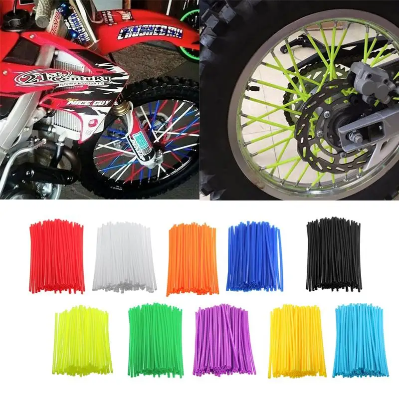 

72Pcs Motorcycle Dirt Bike Enduro Wheel Rim Spoke Shrouds Skins Covers Wrap Decor Protector Car-covers currency For WR250 KTM150