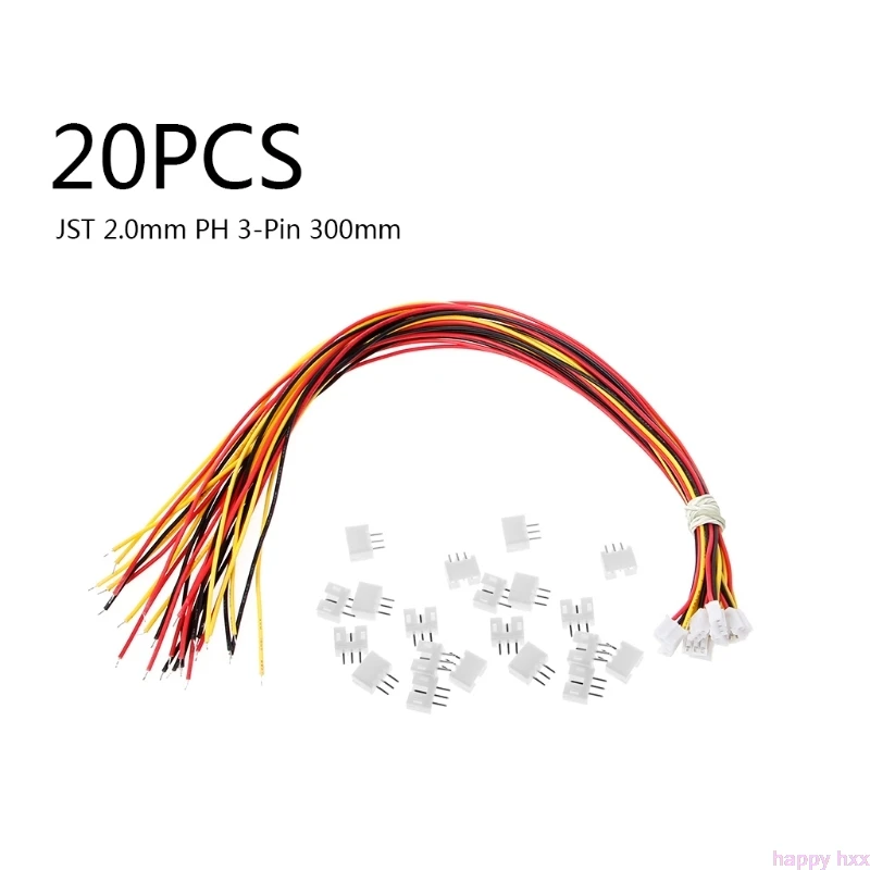 

2019 20 SETS Mini Micro JST 2.0 PH 3-Pin Connector plug with Wires Cables 300MM
