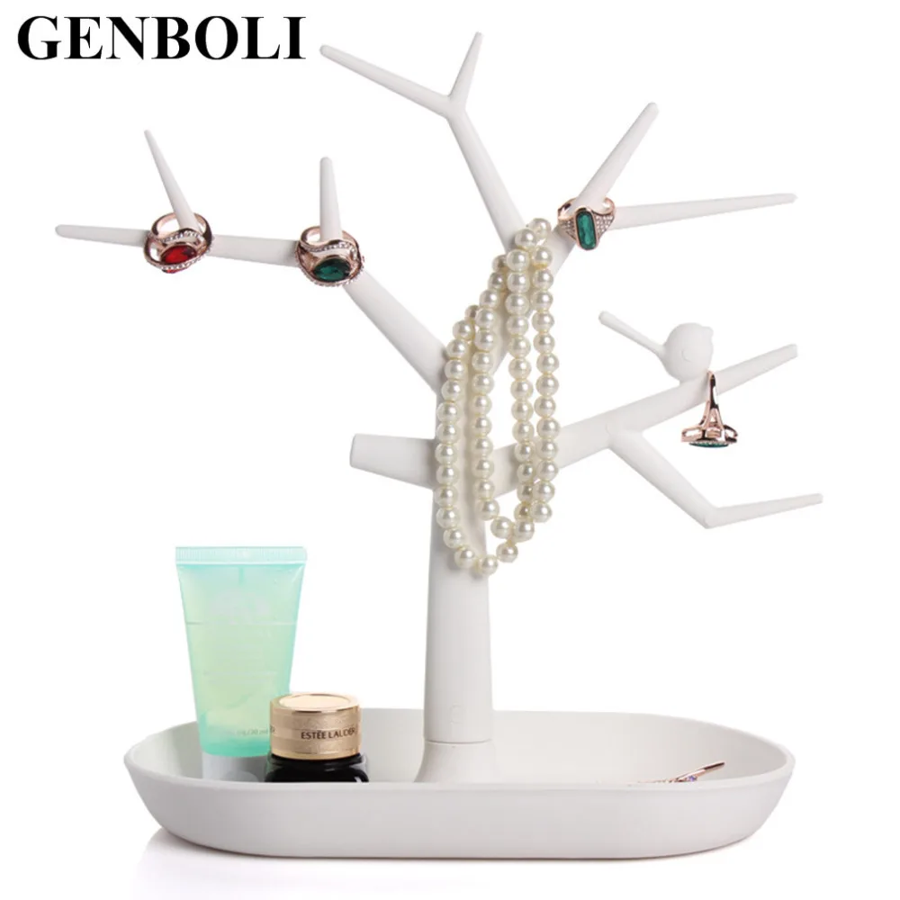 New Bird Tree Branches Jewelry Organizer Key Storage Rack Plastic Bracelet Necklace Hanger for