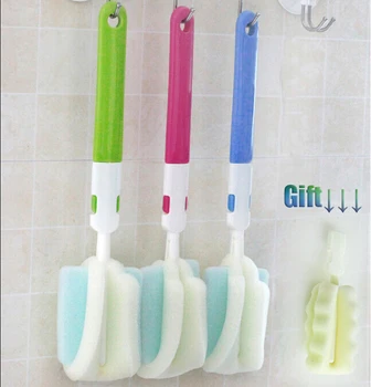 

2 Head Stronger Headle Creative Switch Design Cup Thicken Brush Glass Bottle Cleaner Cleaning Tool Sponge For Coffee Tea Mug
