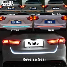 150cm Turn Signal Amber Flow led strip trunk light White Red Blue luggage led warning Tail lamp Rear Reverse Strip Brake Lights