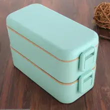 800 мл Высокое качество Ланч-бокс двойной слой пшеничной соломы Bento Коробки Микроволновая печь контейнер для хранения продуктов Ланчбокс BPA бесплатно