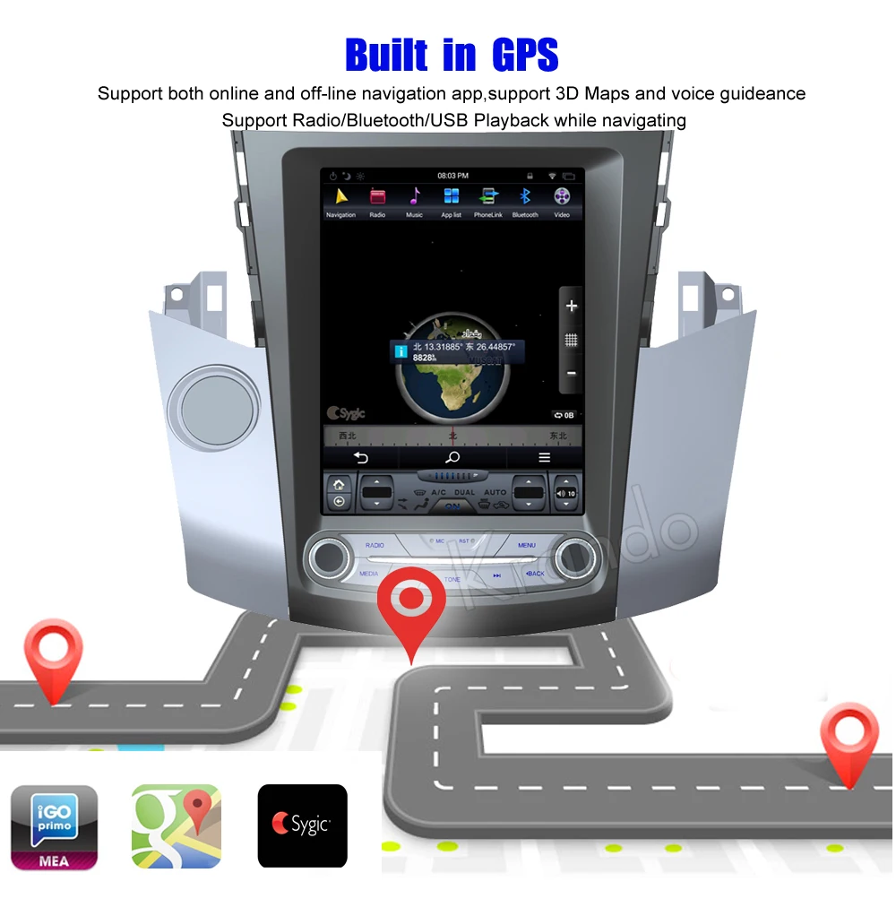 Автомагнитола Krando вертикальный Большой экран 9 0 дюйма Android 10 4 gps навигация для Toyota