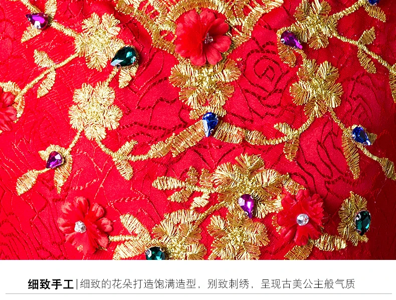 Роскошные Дети Одежда для свадьбы красный бальное платье с длинным шлейфом Emboridery девушки Pageant Vestidos Подиум вечерние Show платья S145