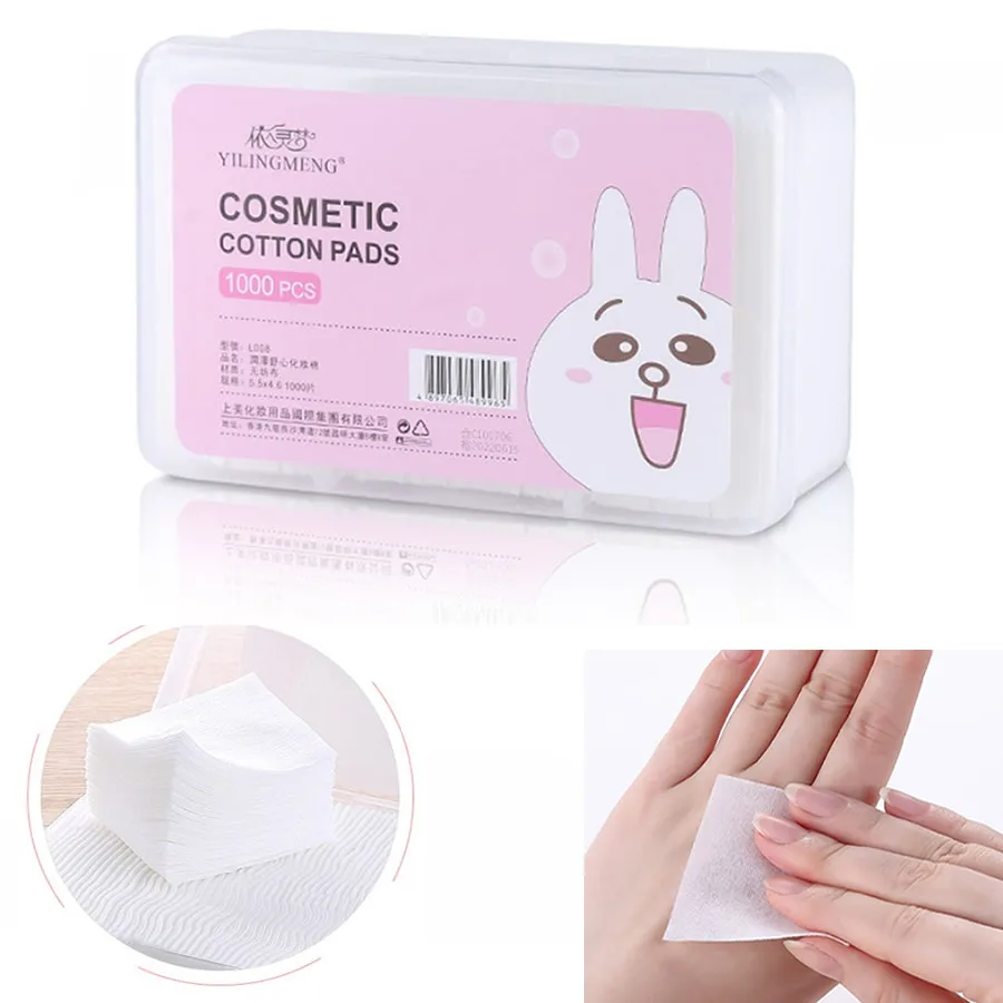 1000Pcs/Set Cosmetic Cotton Wipes Soft Makeup Cotton Pad Box Facial