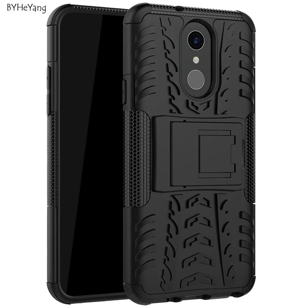 

BYHeYang For LG Q7 Case For LG Q7 q 7 Cover Silicone Hard Plastic Armor Stand Phone Holder Cover For LG Q7 Q7A Q7+ Plus Funda