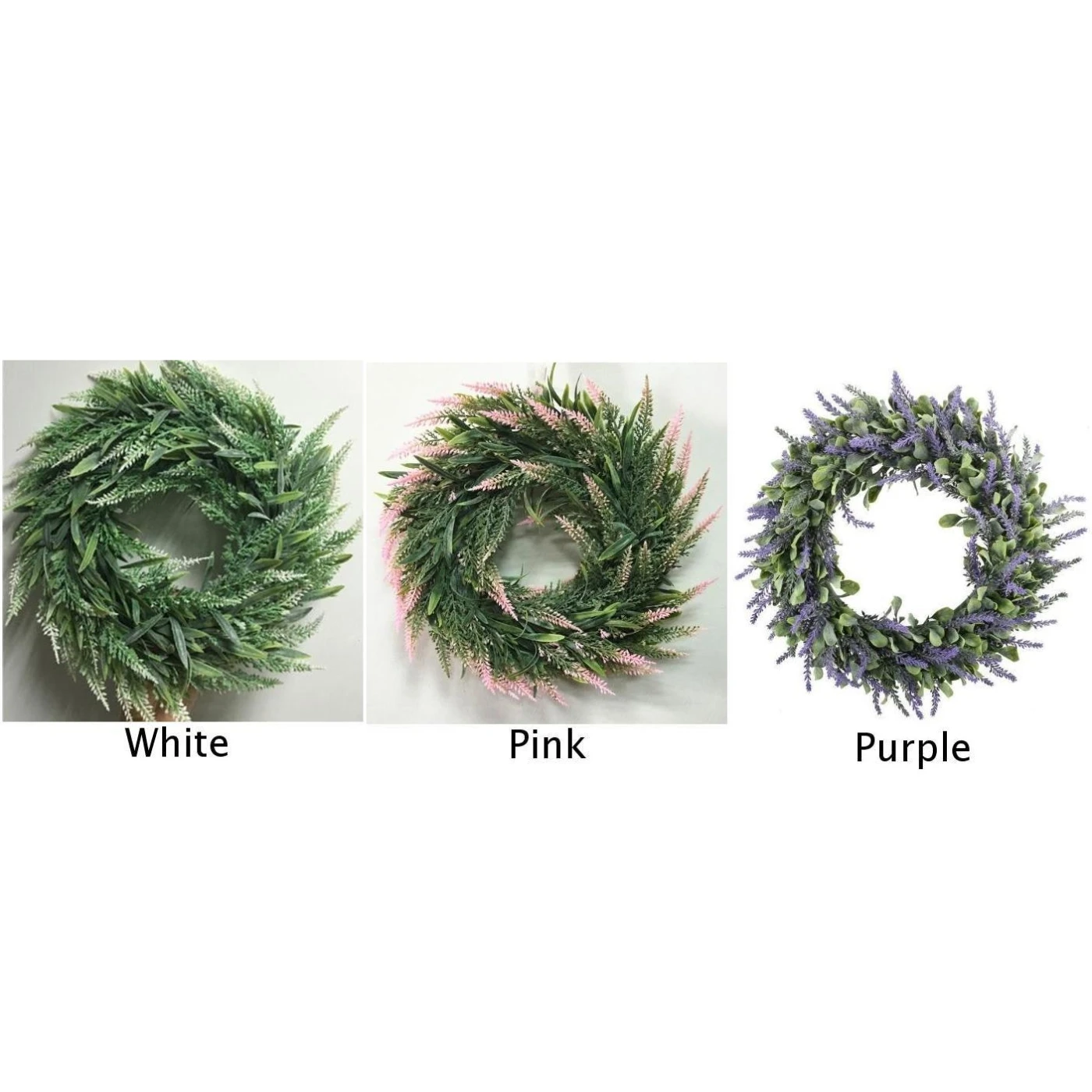 1pcs Lavender Wreath Artificial Door Hanging Lavender Flower Wreath Summer Party Wedding Decoration DIY Wreath Garland