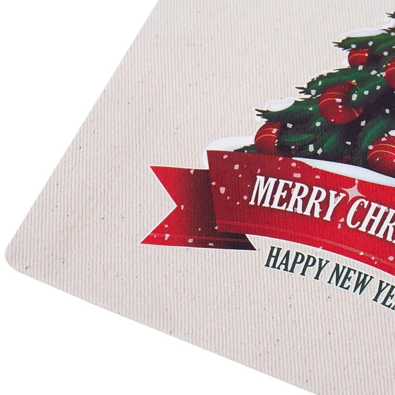 1 кремово-белый холст креативная Рождественская елка шаблон сумка для хранения/сумки на шнурке/Подарочная конфетная сумка Размер: 16 × 23,5 см