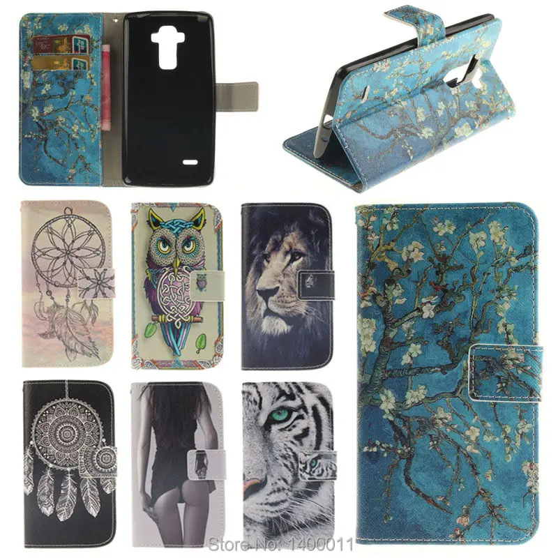 

New Arrival painting Stand Flip Leather cover case for LG G4 Stylus / G4 Note G Stylo / LG LS770 Wallet style cell phone Cases