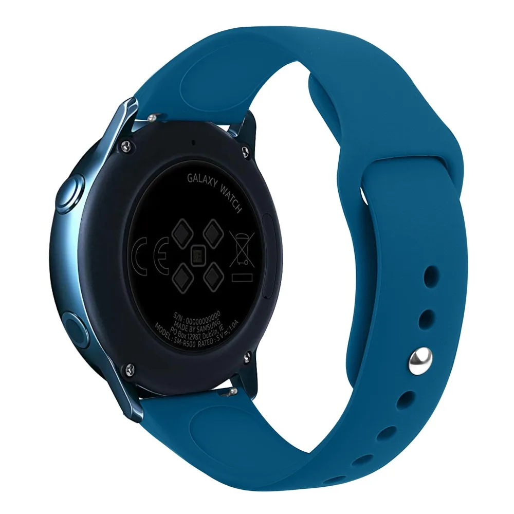 20 мм силиконовые полосы для samsung Galaxy Watch Active 2 ремешок маленький большой ремешок для Amazfit Bip samsung Galaxy watch 42 мм