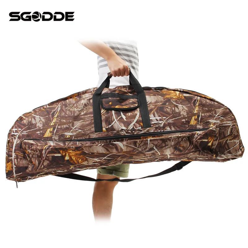 

Newest Camo 115cm Compound Bow Bag Archery Arrow Carry Bag Case Outdoor Hunting Holder Pouches Portable Many Compartments