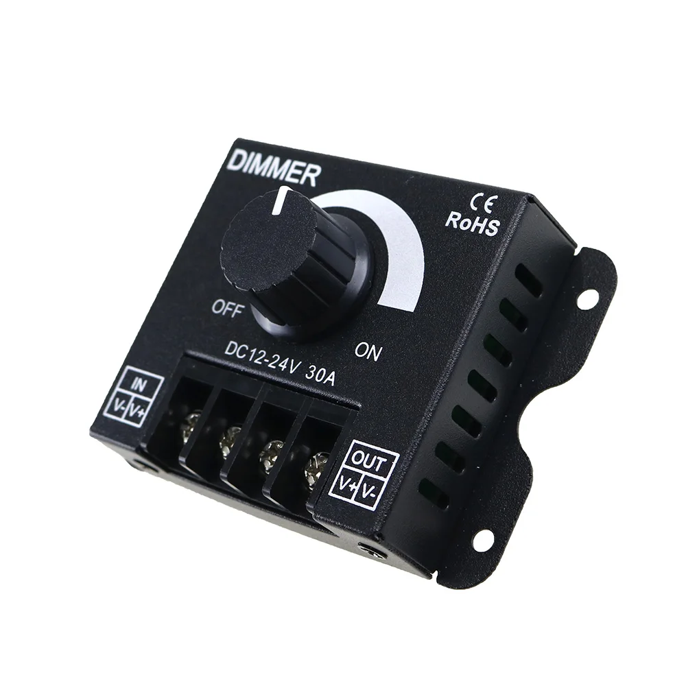 

30A DC 12V-24V LED Dimmer Adjustable Brightness Control Switch controller For Single Color 5050 3528 5730 5630 LED Strip Light