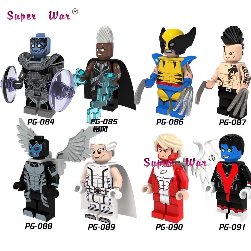 

8pcs super heroes marvel avengers X men Nightcrawler Storm Magneto Wolverine building blocks bricks toys for children