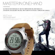 Smart watch кожа smartwatches спорта давления Будильник компас Водонепроницаемый 50 м шагомер активного отдыха мужские и женские часы