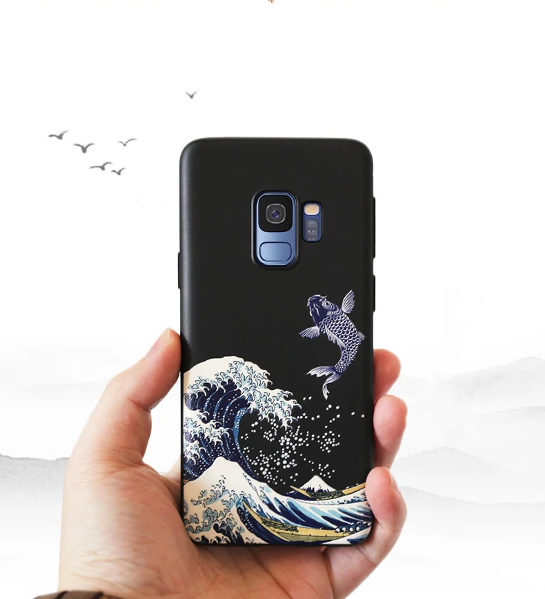 Для samsung Galaxy S9 S8 Plus S7 S6 edge чехол 3D рельефная Матовая Мягкая задняя крышка чехол LICOERS Официальный чехол для Galaxy S9+ S8+ Fundas