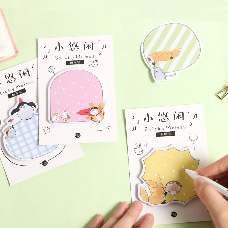 1 Pcs Cute Naughty Series Cartoon Animal Memo Pad Paper Post Notes