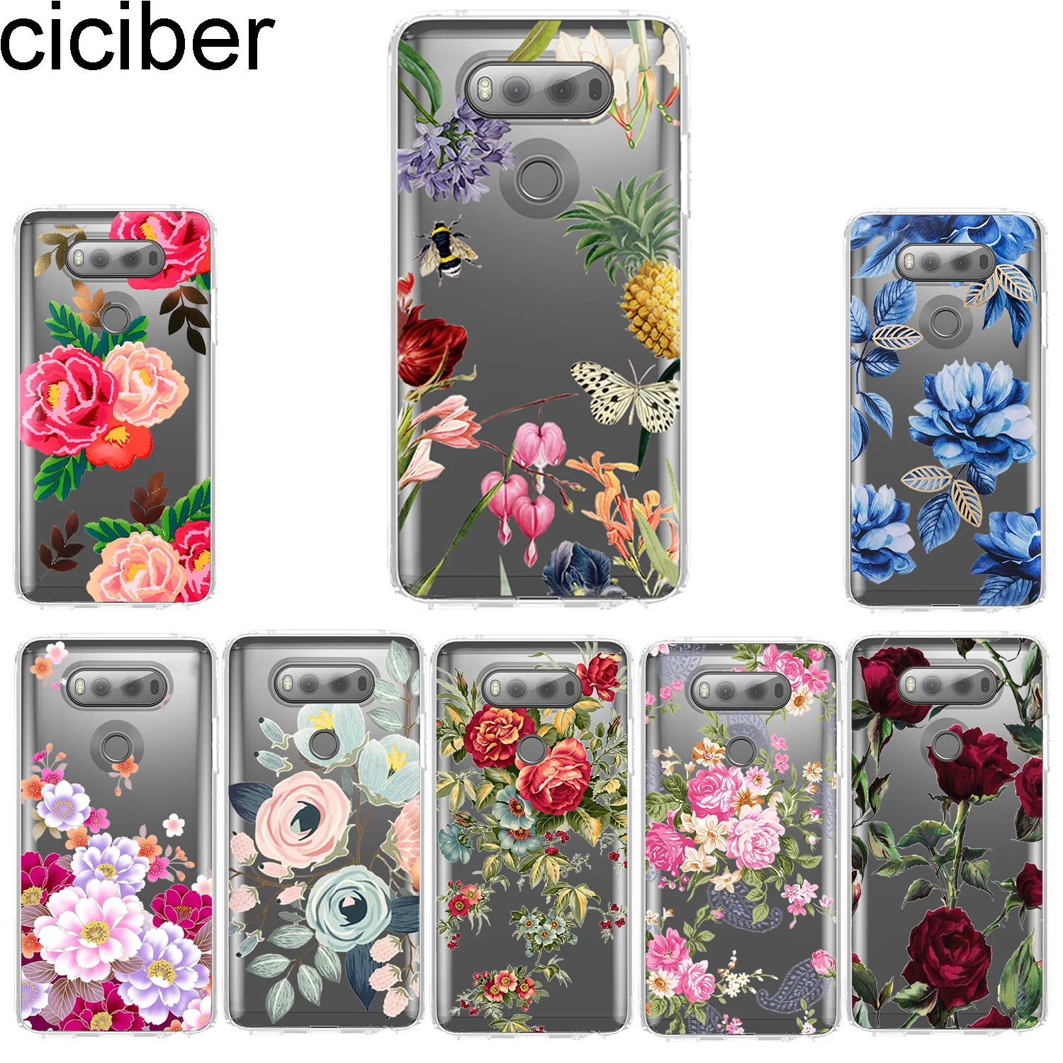 

ciciber for LG G7 G6 G5 G4 V40 V35 V30 V20 Phone Case Soft for LG K11 K10 K9 K8 K7 K4 2018 2017 X Power 3 2 Q Stylus 6 7 Flower