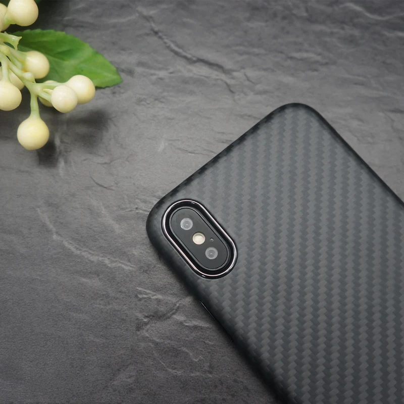 Ультратонкий чехол накладка из настоящего углеродного волокна для iPhone X чехлы