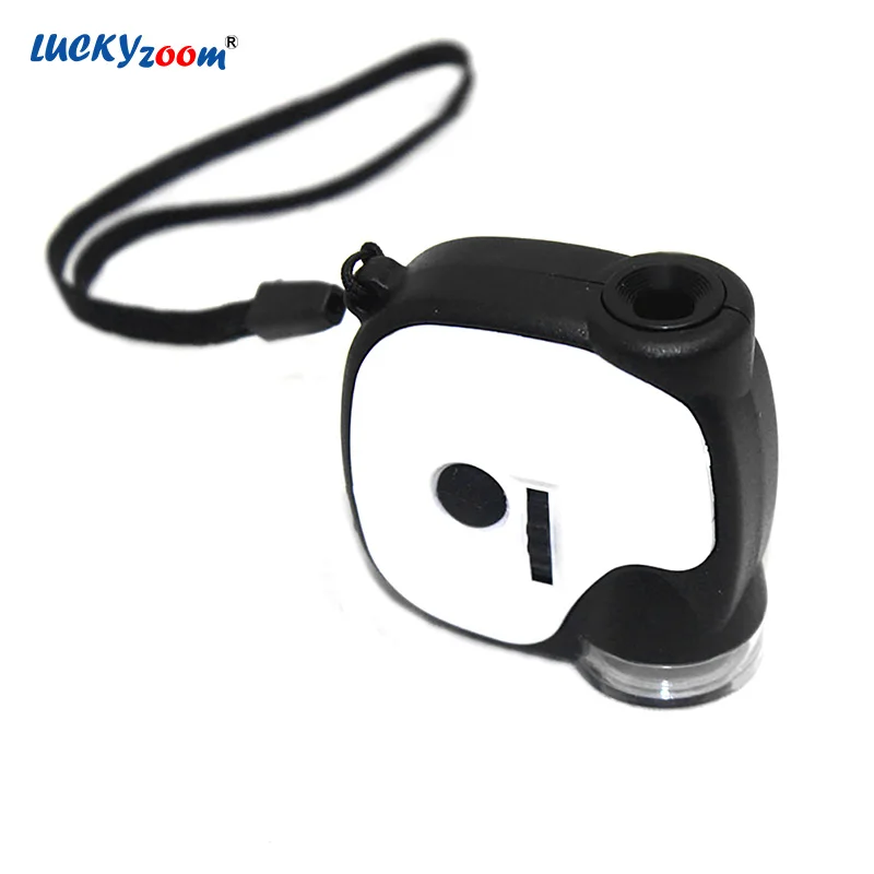 Миниатюрный микроскоп Luckyzoom 55X светодиодные УФ лампы лупа с подсветкой ручная
