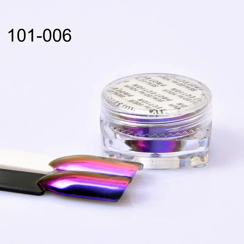 WUF 1 Box 0.3g Chameleon Mirror Nail Glitters Powder DIY Nail Chrome Pigment Dust Manicure Nail Art Decoration Tools - Цвет: 06