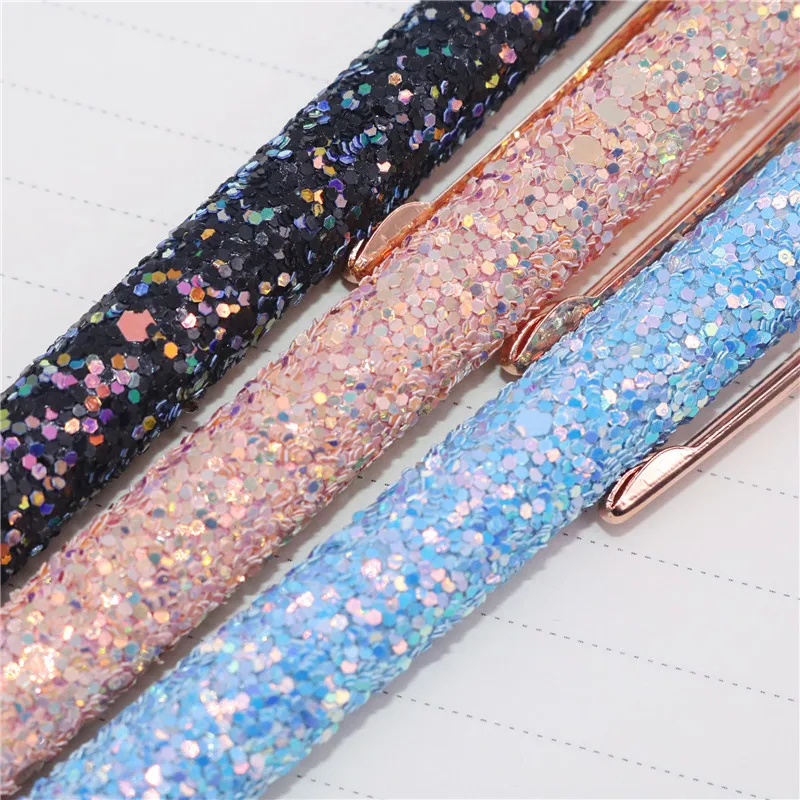 1 pcs Ballpoint pen Boutique 1.0mm Glitter sequin crystal pen Three colors optional Student stationery office Writing pen
