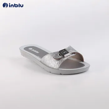 

INBLU Slippers comfortable faux leather-Silver