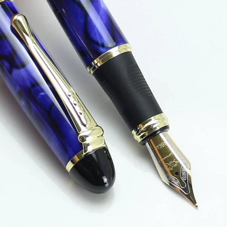 JINHAO X450 авторучка 18KGP 0 7 мм перо с широким основанием Исполнительный синий