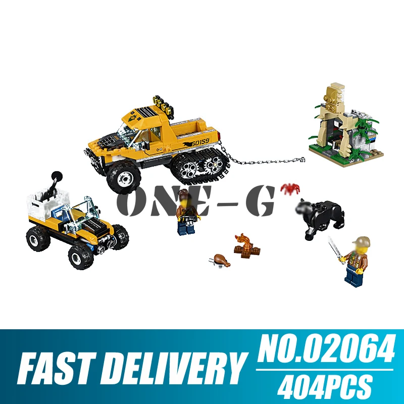 

Building blocks 02064 Compatible with legoingly City series 60159 Jungle Halftrack Mission figures Educational toys for children