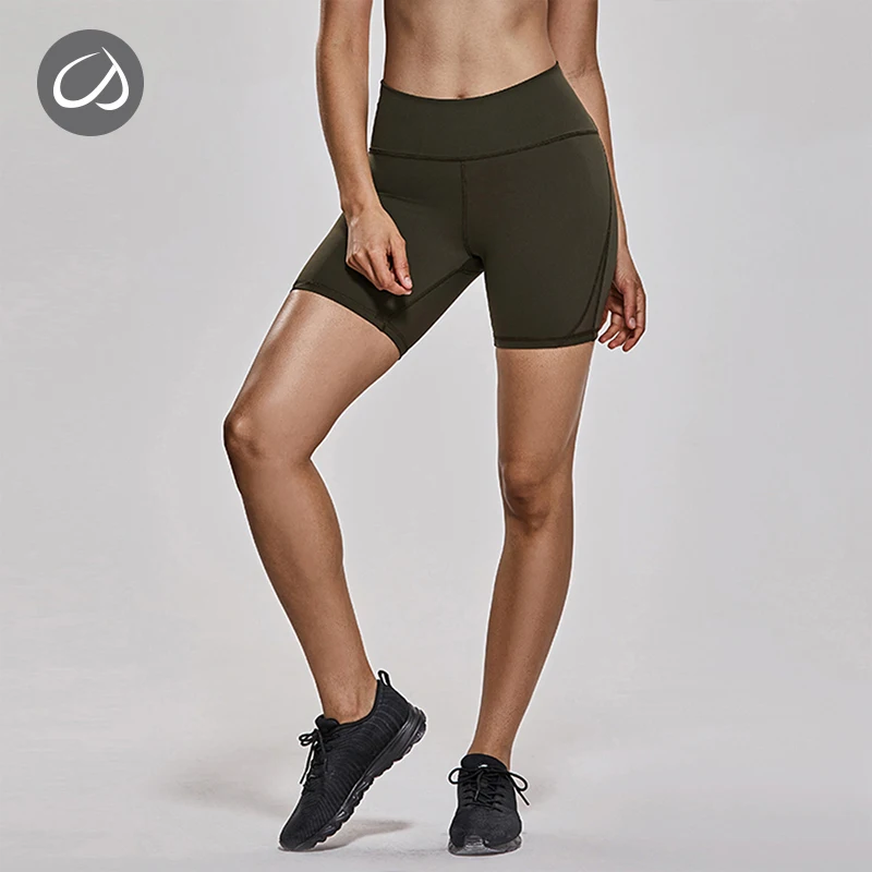 CRZ Йога женские спортивные шорты с высокой талией для бега с карманом на молнии фитнес бегун для занятий йогой
