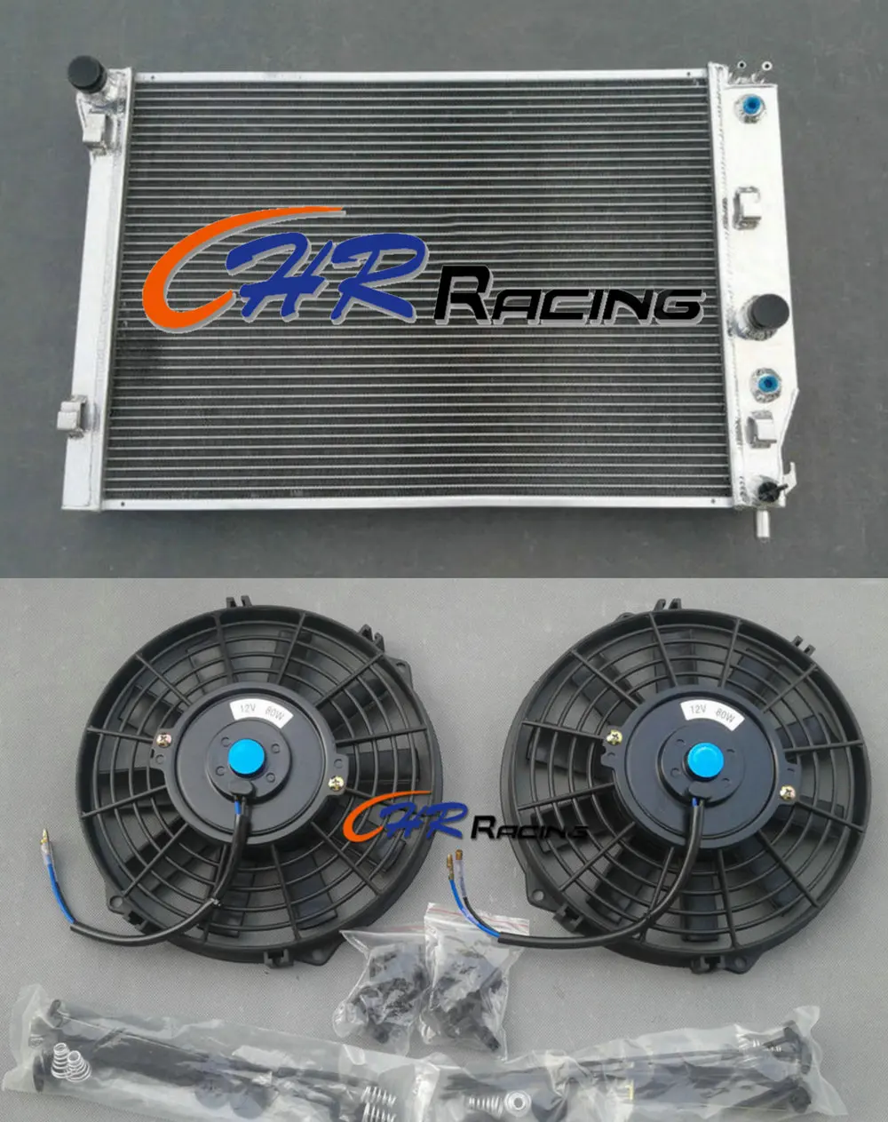 56mm Aluminum Radiator + 2 Fan For CORVETTE Z06 C5 350 5.7L V8 1997