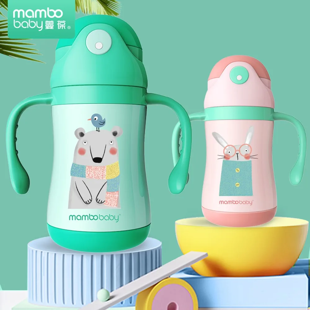 Детская бутылка для воды Mambobaby меняющая цвет детская теплая чашка с ручкой питья