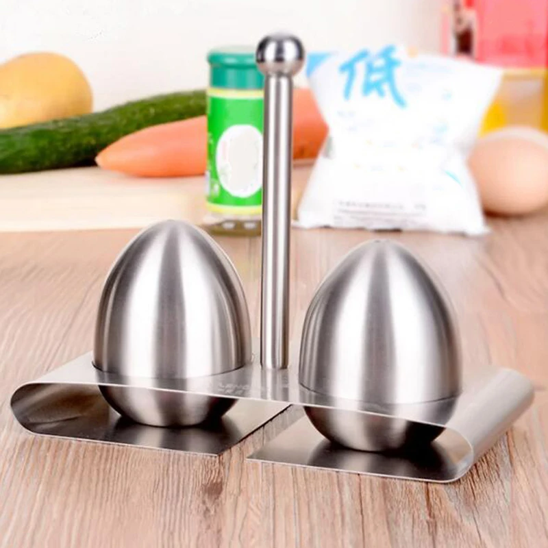 

7*5.5cm Salt Spice Pepper Shaker Stainless Egg Shaped Condiment Bottle Kitchen Gadgets Metal Salt Pepper Holder Seasoning Bottle