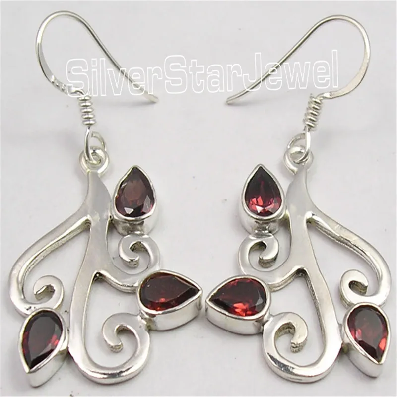 

Silver MULTISTONES DESIGNER Dangle Earrings 4.1CM Variation