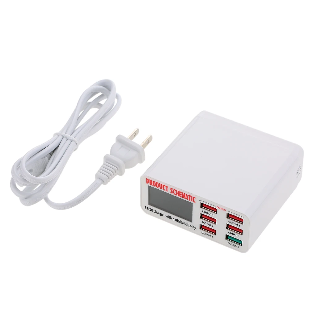 Устройство для быстрой зарядки 6 USB портов А с ЖК дисплеем|port usb|multi port usbmulti |