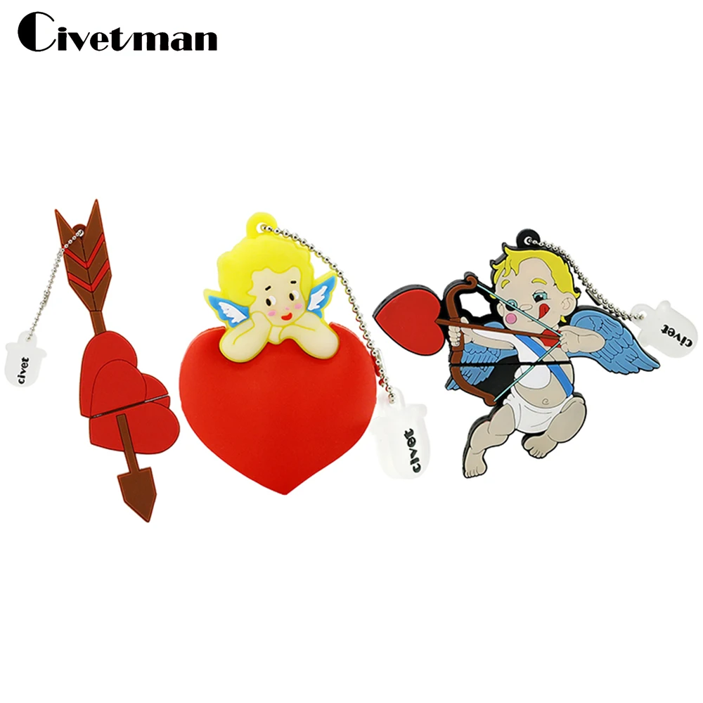 

128GB Pendrive 8GB Usb Flash Drive 16GB Cartoon Cupid Arrow Pen Drive 32GB Flash Disk Memory 64GB USB Stick Best Gift