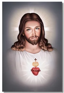 Sacred Heart of Jesus Christ Canvas Printing Wallpaper