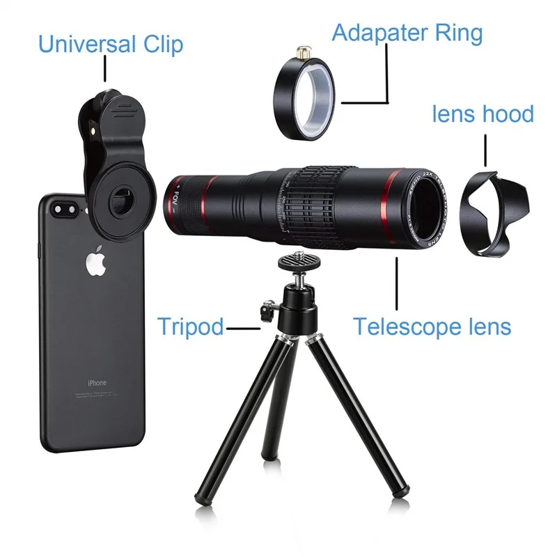 Новый HD 4 K 22x зум мобильный телефон объектив камеры телескоп Lentes Telefon для смартфона Iphone 8 Plus макрообъектив Lente Para Celular
