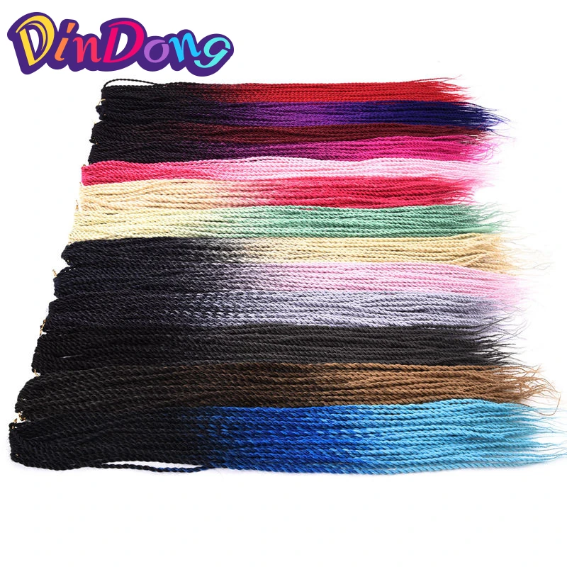 

DinDong 24 inch Synthetic Crochet Hair Extensions Senegalese Twist Hair 30 Roots Ombre Crochet Braids T1B Blonde