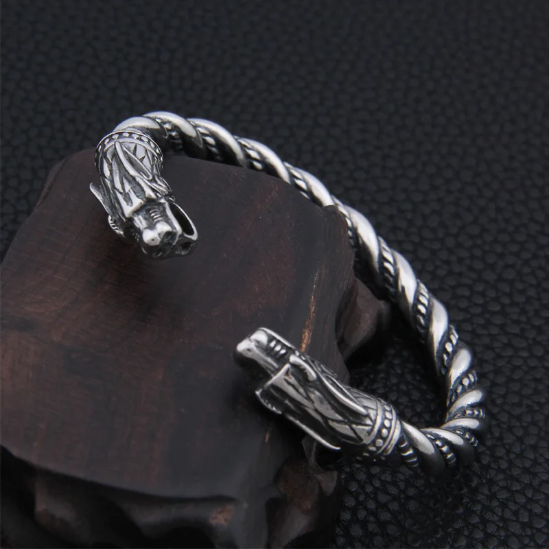 Stainless Steel Dragon Heads Adjustable Cuff Bracelet | Jewelry Addicts