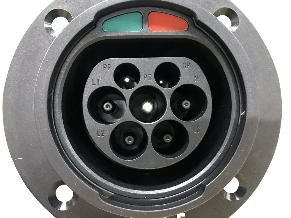 Tomada de Entrada Conector do Veículo 32a tipo 2 Carro Lado Macho Elétrico Atender 62196 Iec Padrão Carregador Cabo Carregamento 16a ev 11 macho tomada de entrada conector do veículo