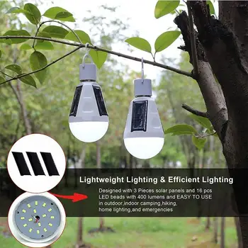

SOLLED 7W 400LM Portable LED Bulb Light E27 85-265V Intelligent Rechargeable Solar Lamp Emergency Lighting For Indoor Outdoors