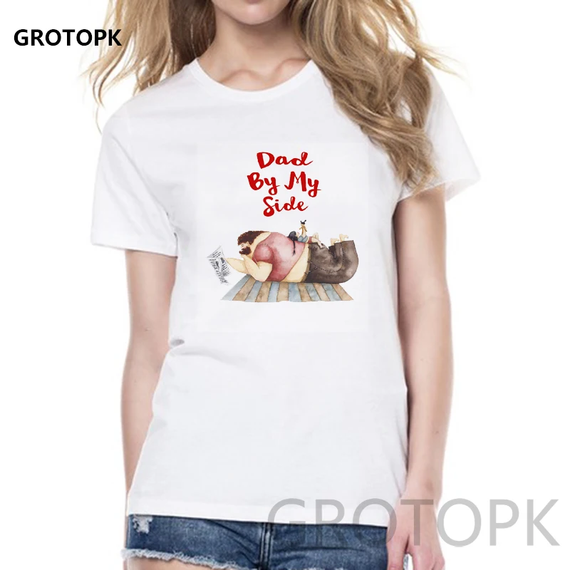 

Super DAD Design Female T-shirt Father and Daughter Warmth Prints Harajuku Tshirt Women Clothes 2019 T Shirt Father's Day Gift