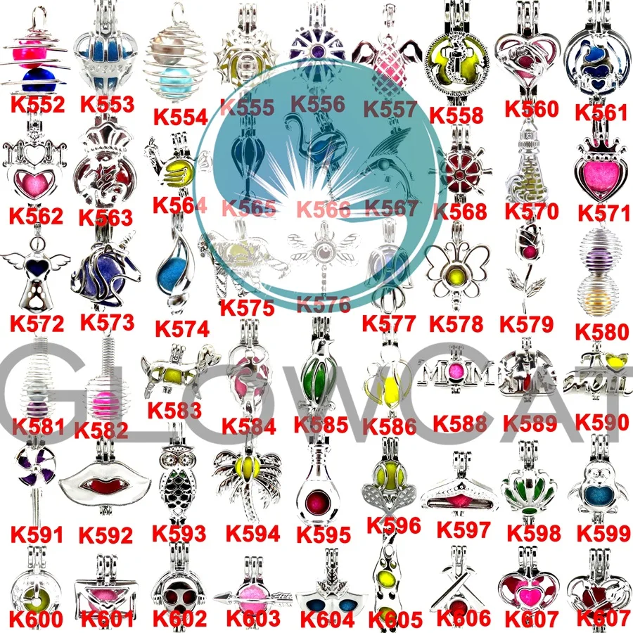

700styles Animal Geometry Pearl Cage Jewelry Making Essential Oil Diffuser Beads Cage Locket Pendant ,No Oyster Pearl