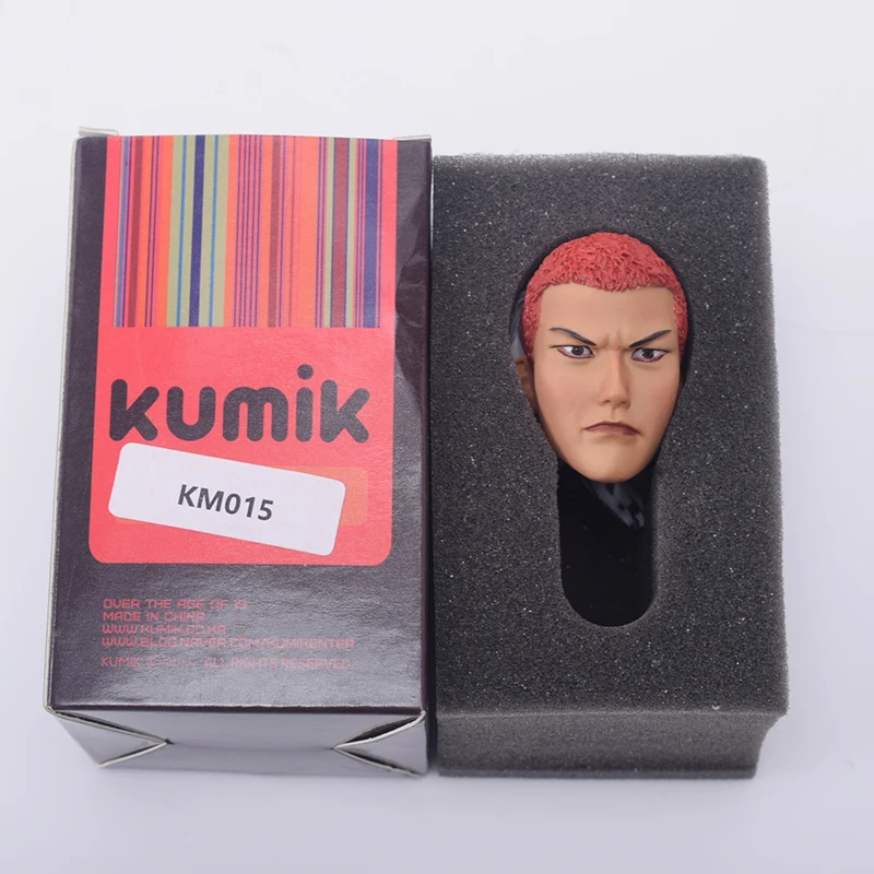 Кумик 1/6 весы аксессуары KM015 красные волосы мужские головы скульптура гнев косой